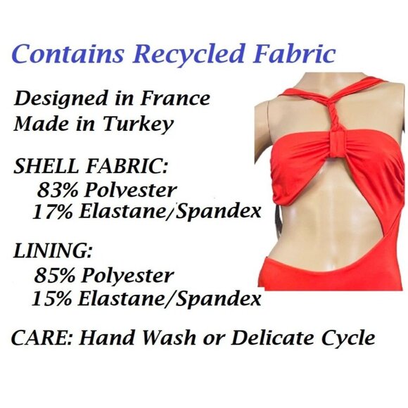 Etam Teleza Asymmetrical One-Piece Swimsuit Size XS Recycled Polyester Womens - Picture 3 of 6